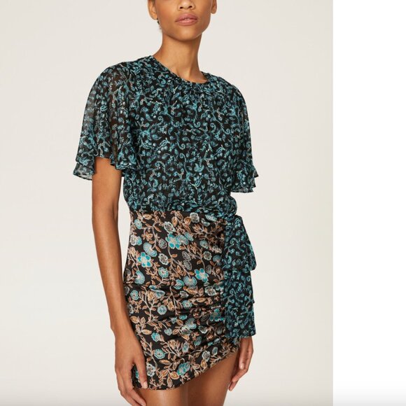 MISA Los Angeles Talia Mixed Print Dress Size Small - Picture 2 of 10